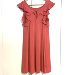Loft ruffled swing dress size S